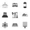 Electricity industry icon set, simple style