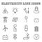 Electricity line icons