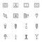 Electricity line icons set