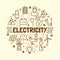 Electricity minimal thin line icons set