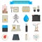 Electricity and power color flat icons set