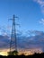 Electricity power pylon sunset