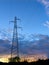Electricity power pylon sunset