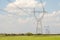 Electricity Pylon. in field, in russia