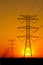 Electricity Pylons against Sunset