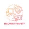 Electricity safety red gradient concept icon