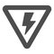 Electricity solid icon. Danger of high voltage, lightning in triangle symbol, glyph style pictogram on white background