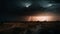 Electricity sparks danger in spooky thunderstorm night generated by AI