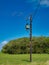 An electricity supply pylon delivering power through the UK national grid showing power cables, isolators and other equipment.