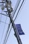 Electricity transformer and cables seen in a utility pole in eastern United States.