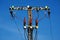 electricity transportation with high voltage wire on pylon with d