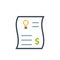 Electricity utility bill color icon