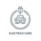 Electrics cars vector line icon, linear concept, outline sign, symbol