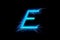 electrified neon blue Letter E logo on a black background generative AI