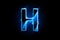 electrified neon blue Letter H logo on a black background generative AI