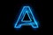 electrified neon blue Letter A logo on a black background generative AI