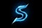 electrified neon blue Letter S logo on a black background generative AI