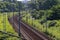 Electrified two-track railway line