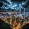 Electrifying Atmosphere of Hong Kong's Bustling Cityscape