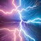 An electrifying burst of lightning bolts in vibrant shades of blue and purple3, Generative AI