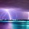 An electrifying burst of lightning bolts in vibrant shades of blue and purple5, Generative AI