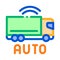Electro auto truck icon vector outline illustration