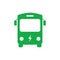 Electro Bus Silhouette Green Icon. Electric Shuttle Pictogram. Alternative Eco Hybrid Transportation Icon. Electronic