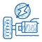 electro car engine doodle icon hand drawn illustration
