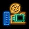 electro car engine neon glow icon illustration