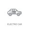 electro car linear icon. Modern outline electro car logo concept