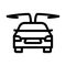 Electro car opened doors icon vector outline illustration