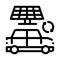 Electro car solar panel icon vector outline illustration