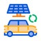 Electro car solar panel icon vector outline illustration