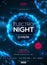 Electro night party poster template