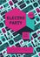Electro party poster with dj equipment on a background. Dance music fest banner for nightclub.