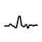 Electrocardiogram ECG heartbeat rhythm line graph icon. EKG vector illustration.