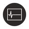 electrocardiogram graph indicating heart rhythm icon in badge style. One of Death collection icon can be used for UI, UX