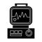 Electrocardiogram - heart analyse icon, vector illustration, black sign