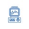 Electrocardiogram,heart analyse line icon concept. Electrocardiogram,heart analyse flat vector symbol, sign, outline