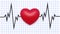 Electrocardiogram, heart rhythm 3d render