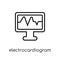 Electrocardiogram icon. Trendy modern flat linear vector Electrocardiogram icon on white background from thin line Health and Med