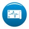 Electrocardiogram icon vector blue