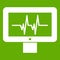 Electrocardiogram monitor icon green