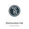 Electrocution risk vector icon on white background. Flat vector electrocution risk icon symbol sign from modern maps and flags