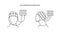 Electroencephalogram line icon in vector, illustration electroencephalography.