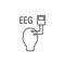 Electroencephalography vector line icon