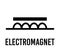 Electromagnet electronic component, vector icon flat design concept. Electricity physics scheme for education