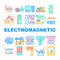 Electromagnetic Science Physics Icons Set Vector