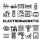 Electromagnetic Science Physics Icons Set Vector