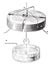 Electrometer symmetrical quadrants, needle, vase mirror sulfuric acid, built by Mr. Carpentier, vintage engraving